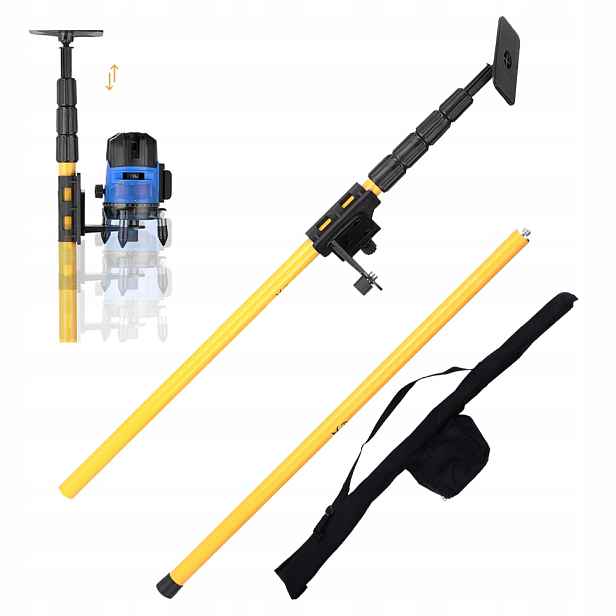 Stativová Tyč 4 M Pro Laserovou Vodováhu, Rozpěrný Sloupek 5/8" 1/4"