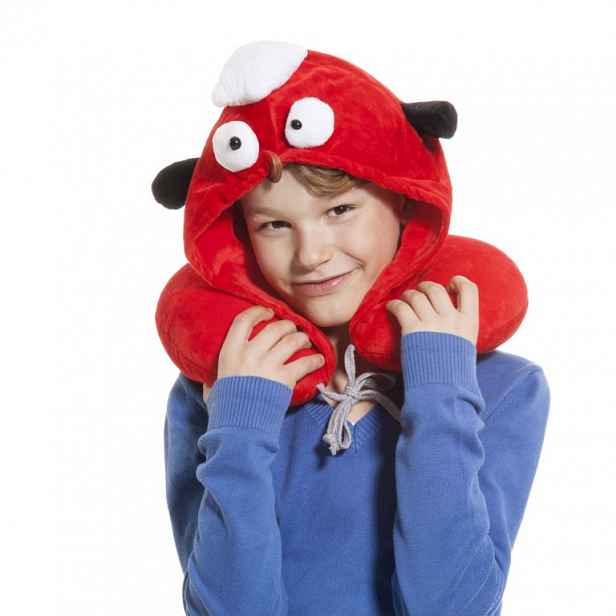 Dětský cestovní polštář s kapucí, červený rak