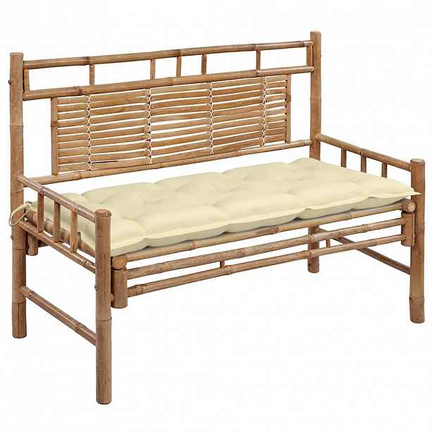 vidaXL Zahradní lavice s poduškou 120 cm bambus