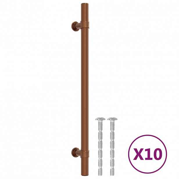 vidaXL Nábytkové úchytky 10 ks bronzové 192 mm nerezová ocel