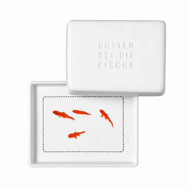 Porcelánová máslenka 14,5 x 11,5 cm Rader Butter Bei Die Fische na stůl