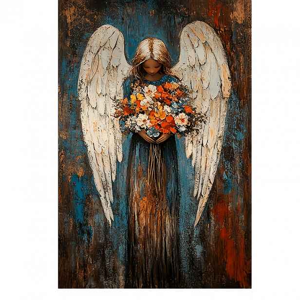 TEMU 2D Plochý, Vintage Andělská Bohyně Kovová Nástěnná Dekorace - 30,48x20,32cm Retro Vhodné pro Vánoční, Novoroční Dárky, Velikonoční Dekoraci s