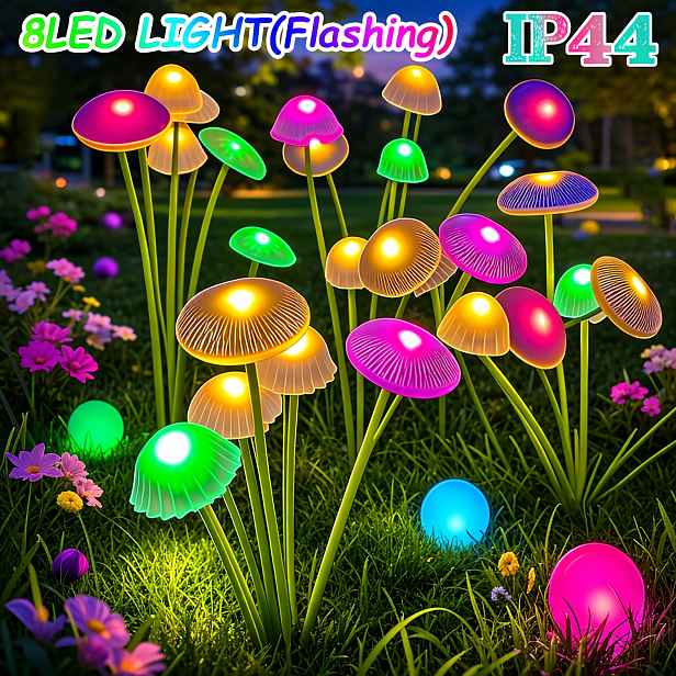 TEMU Solární zahradní svítidla 10LED 8LED 6LED - Medúzové a houbové světla, IP44 solární venkovní dekorativní osvětlení trávníku, vhodné pro zahrady,