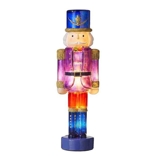 X-MAS LED Louskáček skleněný 30 cm - fialová