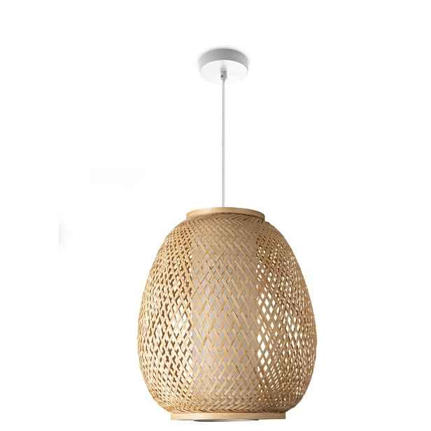 Závěsná lampa Paco Home Topu S bambusová přírodní Boho E27 32 cm