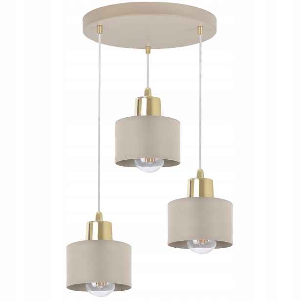 Závěsná Stropní Lustrová Lampa Panta Kašmírová Zlatá Trojitá Kuchyňská