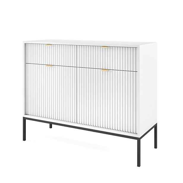 MASSENO KOMODA STELLARE, 104/83/39 cm s 2 zásuvkami a 2 dvířky, bílá