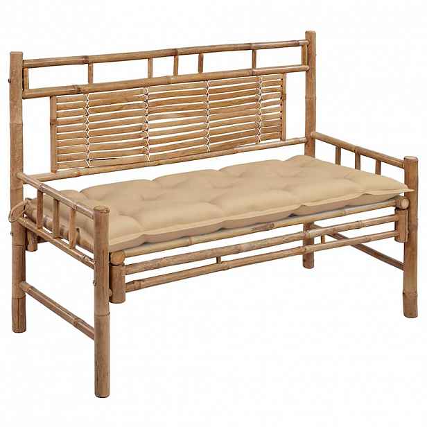 vidaXL Zahradní lavice s poduškou 120 cm bambus