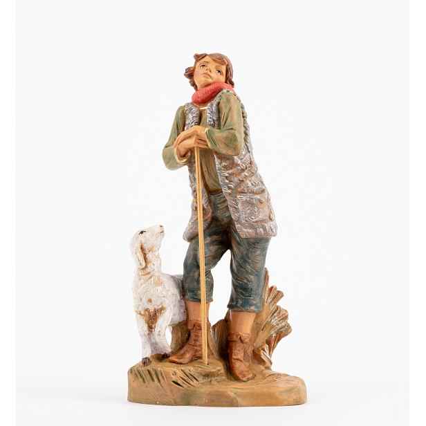 Figurka firmy Fontanini – Poutník s holí a ovcí – pro figurky o výšce 19 Cm