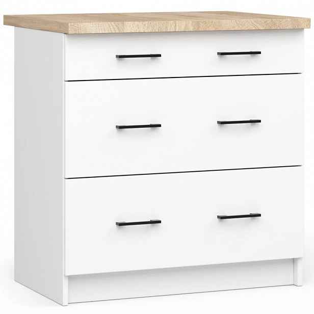 Kuchyňská skříňka se šuplíky 80 cm VERMINA - bílá