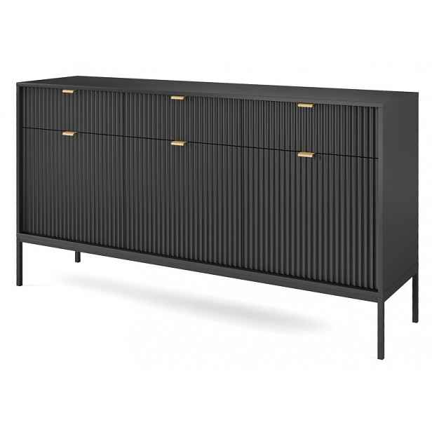 Piaski Komoda Nova 154 cm černá/černý rám