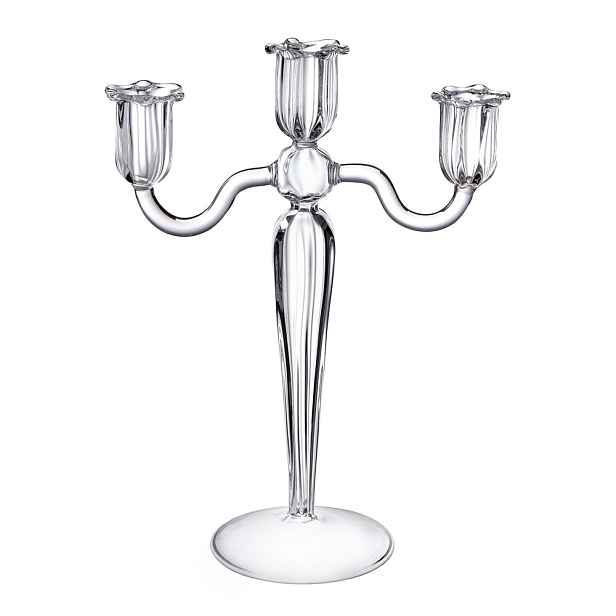 PURITY Svícen na 3 dlouhé svíčky 25 cm - čirá
