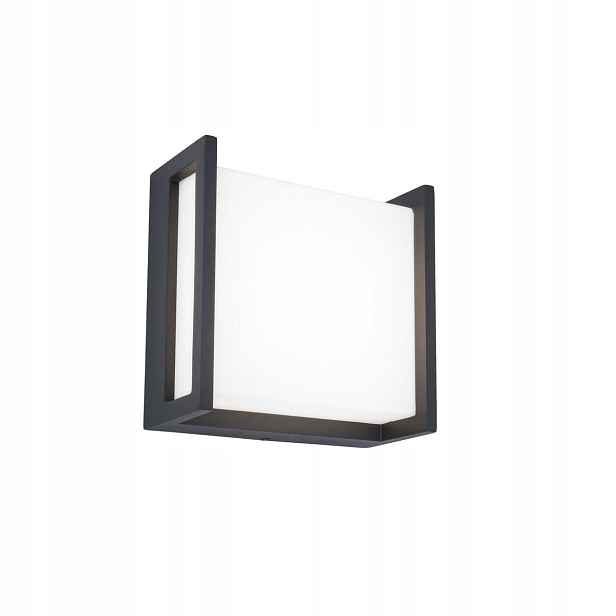 Šedá fasádní lampa pro venkovní nástěnné svítidlo Qubo Led 9.5W IP54 Lutec