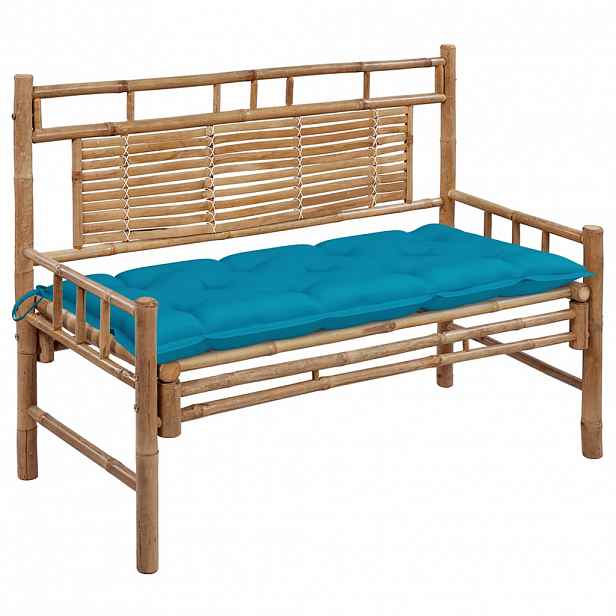 vidaXL Zahradní lavice s poduškou 120 cm bambus