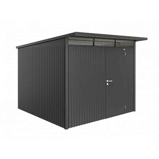 Domek na nářadí AVANTGARDE A7, šedá metalíza, jednokřídlé dveře BH17070