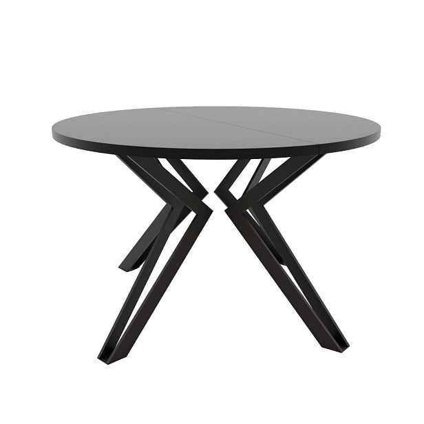 Idohome JÍDELNÍ STŮL RAMIRO 120 cm rozkládací z MDF, černý / dub Artisan