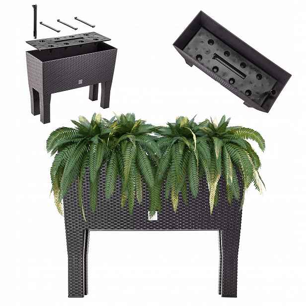 Květináč Vložka Box Květináč Na Nožičkách Hnědý 60 cm