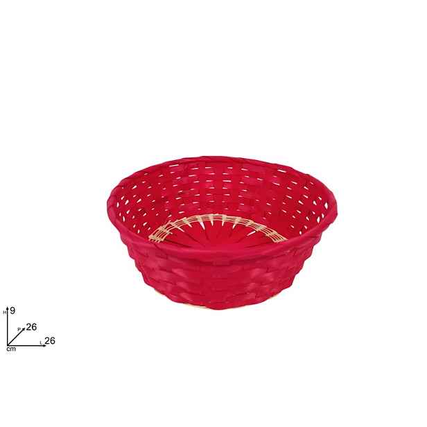 PROHOME - Košík kulatý 26x9cm červený