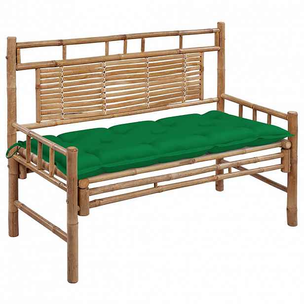 vidaXL Zahradní lavice s poduškou 120 cm bambus