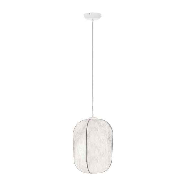 Bílé kovové závěsné svítidlo s textilním stínidlem ø 30 cm Pierida – Nova Luce