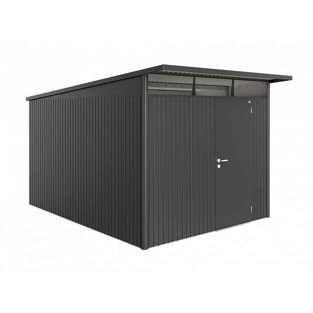 Domek na nářadí AVANTGARDE A8, šedá metalíza, jednokřídlé dveře BH17080