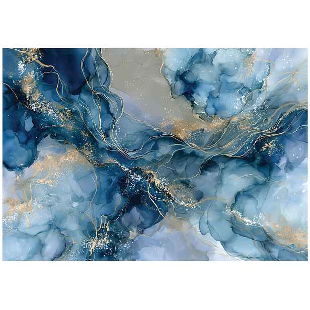 Fototapeta 3D Granátový Alcohol Ink Zlaté linie do předsíně 400x280