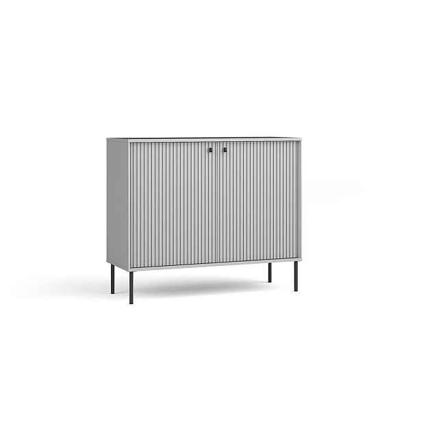 MASSENO KOMODA NIMB, 105,4/89,2/40,5 cm se zásuvkami a 2 dvířky, šedá