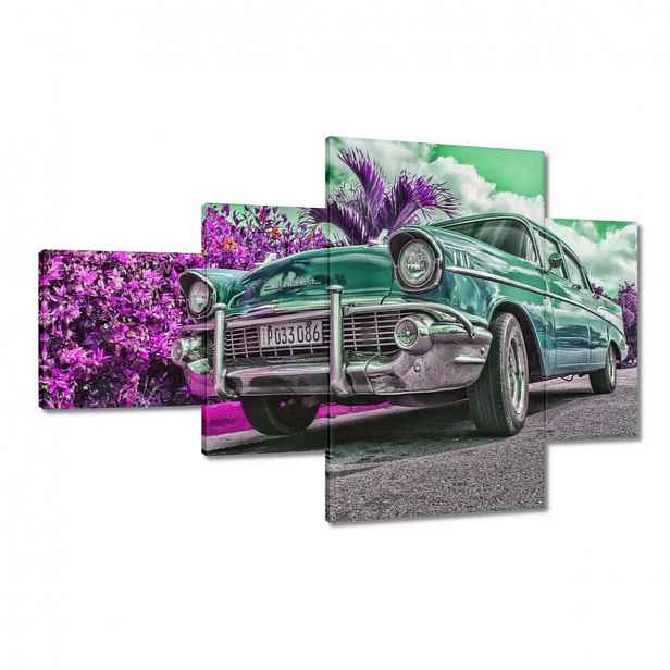 Obrazy 130x80 Klasické auto v tyrkysové barvě