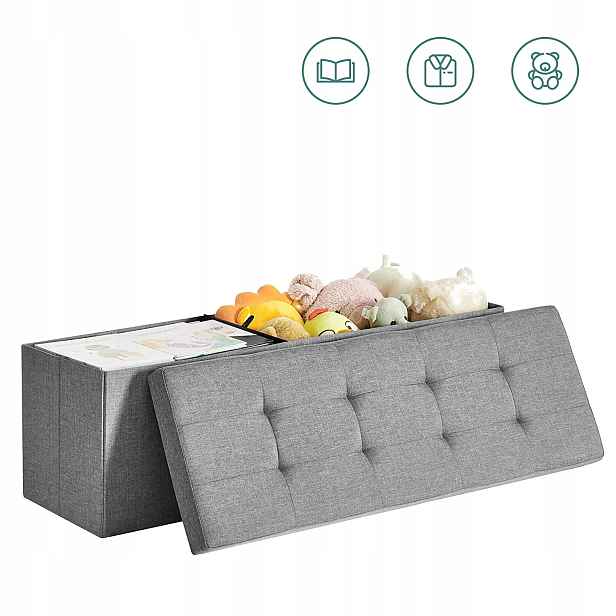 Taburet prošívaná šedá 110 cm Loft