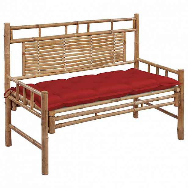 vidaXL Zahradní lavice s poduškou 120 cm bambus