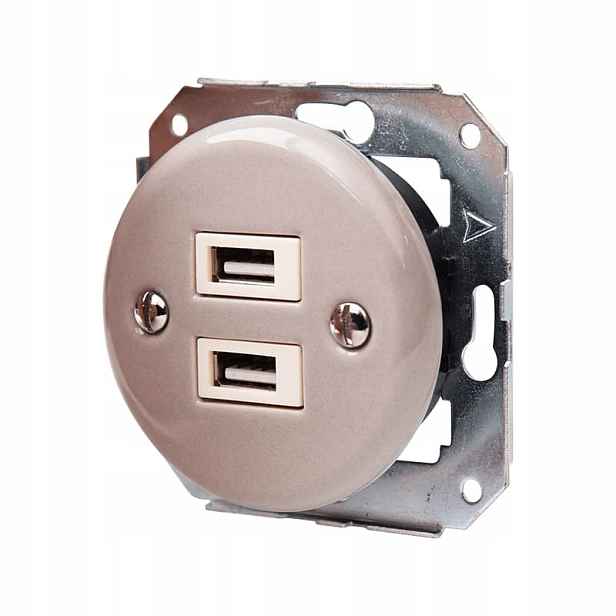 Keramická Podomítková Zásuvka 2xUSB Šedá