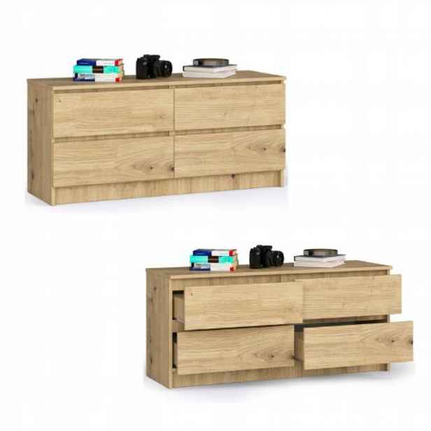 Komoda skříňka K120 4 zásuvky dub artisan Akd