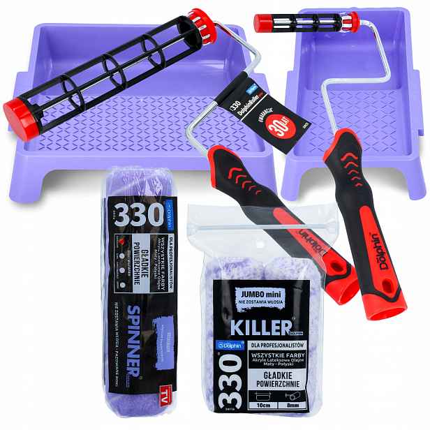 Malířská Sada 3x Váleček Na Malování Stěn Zásoba 10-25CM 2x Držák Kyweta C9
