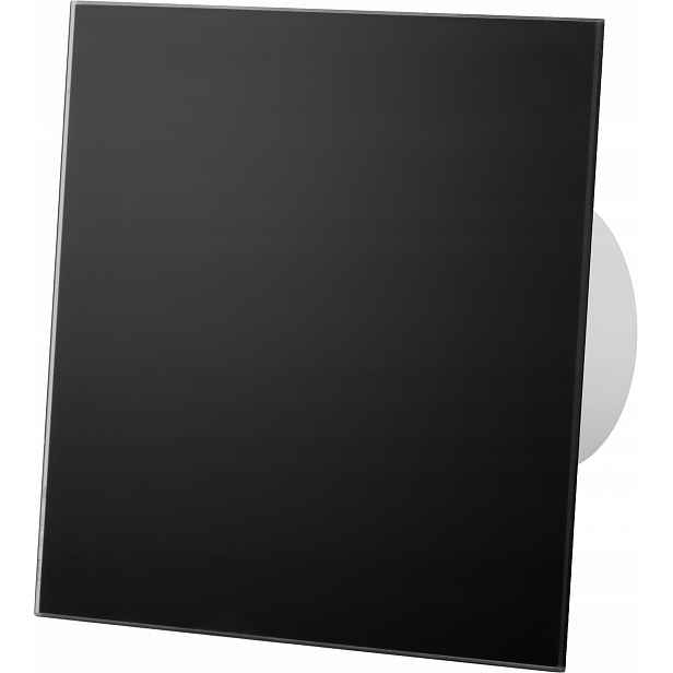 Ventilátor 100 mm černý Mat skleněný s vypínačem