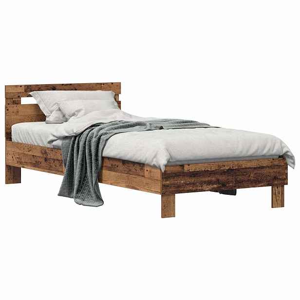 vidaXL Rám postele Staré dřevo 75 x 190 cm Kompozitní dřevo