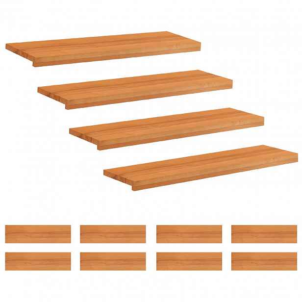 vidaXL Schodišťové nášlapy 12 ks 100 x 25 x 2 cm Světle hnědá