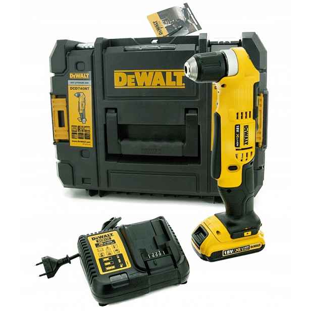 18V úhlová aku vrtačka DeWALT DCD740C1T Ts
