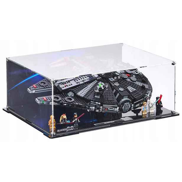 Horizontální vitrína s pozadím Blacked Brick pro Lego 75389 Star Wars: Temný sokol