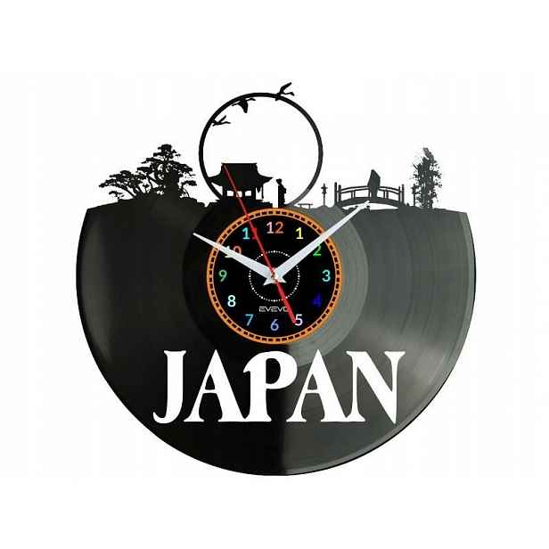 Japonsko Dárek Originální dekorace do domu Hodiny z vinylové desky