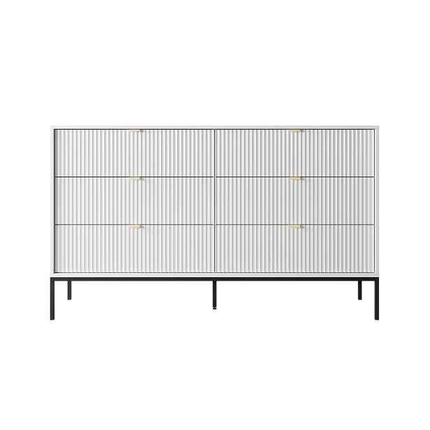 Piaski Komoda Nova 154 cm se zásuvkami bílá/černá