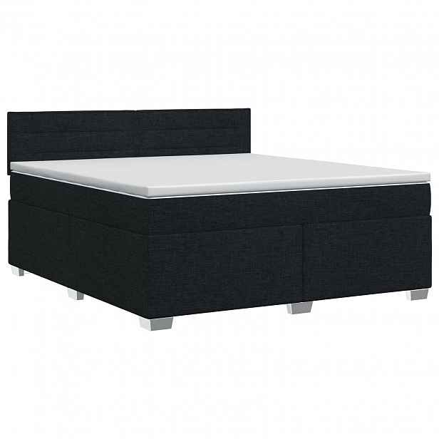 vidaXL Postel boxspring s matrací s čelo Černá 140 x 190 cm Textil