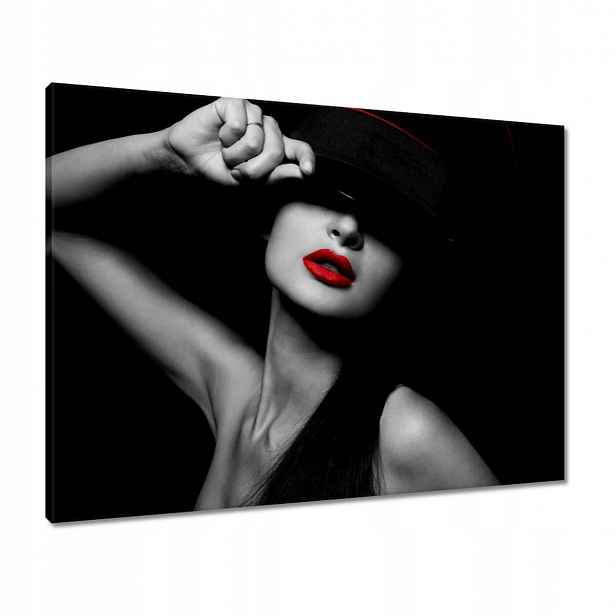 Obrazy 80x60 Červené rty Rtěnka