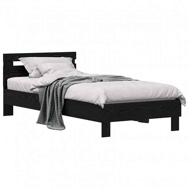 vidaXL Rám postele Černý dub 75 x 190 cm Kompozitní dřevo