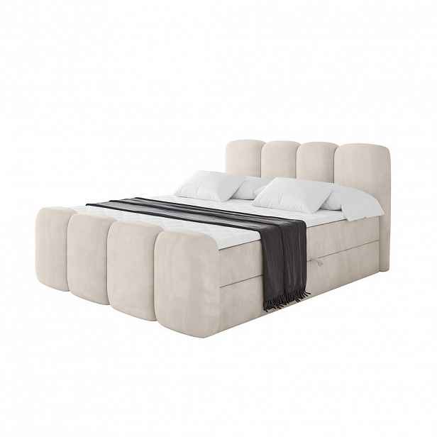 ALTDECOR AMERICKÁ postel s matrací H4 a roštem – NINA-Z – 120 × 200 cm – béžová
