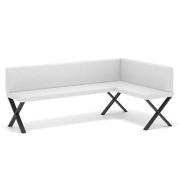Idohome ROHOVÁ LAVICE VERO X pravá ekokůže hladká, 128/168 cm, bílá
