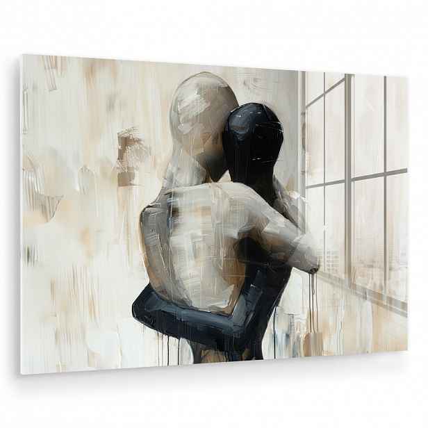 MuchoWow OBRAZ NA AKRYLOVÉM SKLE Abstraktní - Láska - Černobílé - Moderní 90x60 cm
