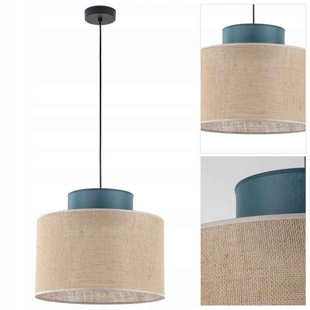 Závěsná lampa Duo Juta černá s nastavitelnou výškou nad stolem Tk Lighting