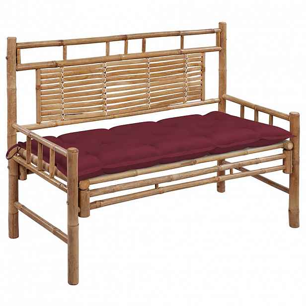 vidaXL Zahradní lavice s poduškou 120 cm bambus