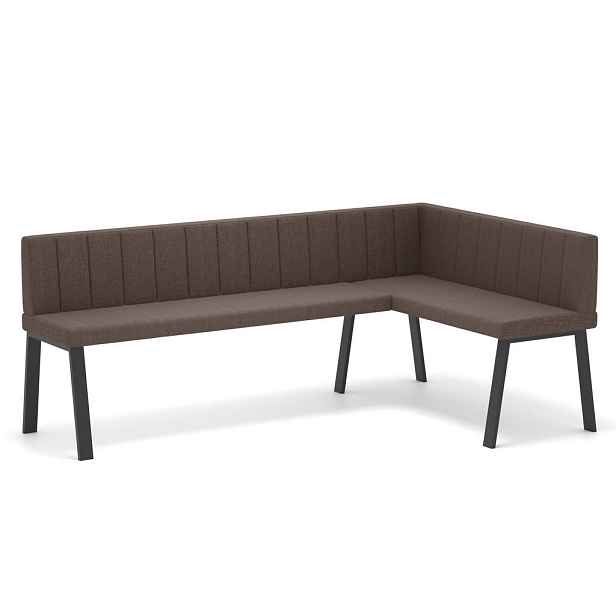 Idohome ROHOVÁ LAVICE MONO Y pravá tkanina prošívaná, 128/168 cm, hnědá