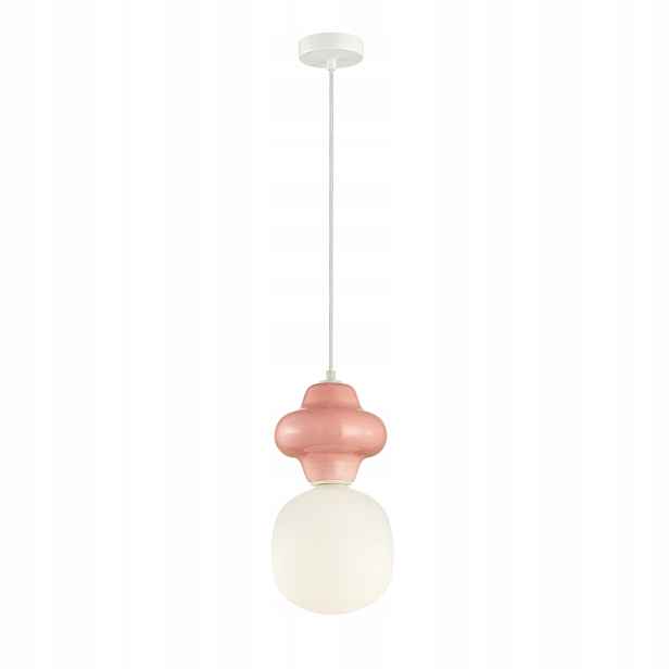 Italux Závěsná lampa Art Deco Růžová Keramická Ø18 cm 1xE14 40W